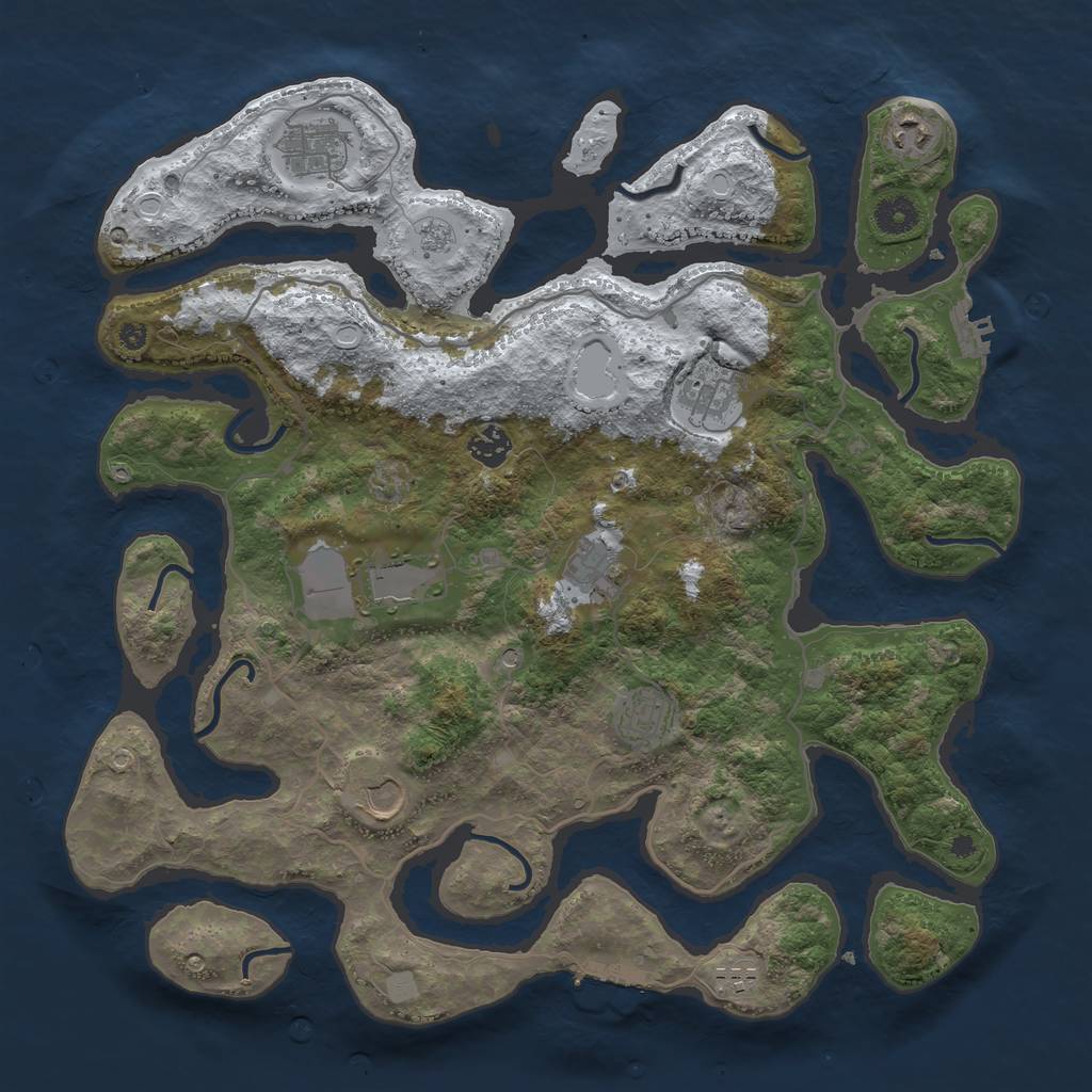 Rust Map: Procedural Map, Size: 4000, Seed: 5626110, 18 Monuments