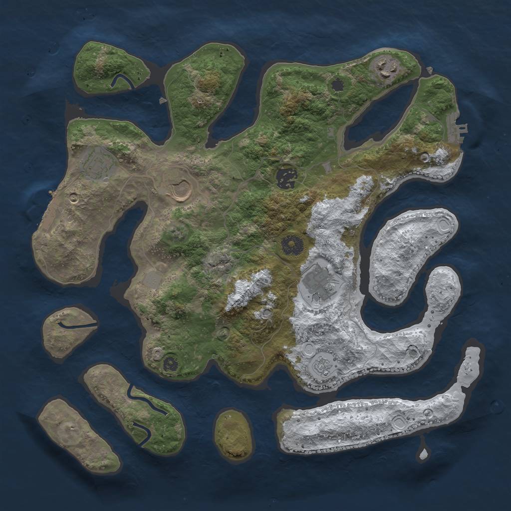 Rust Map: Procedural Map, Size: 3500, Seed: 5903589, 13 Monuments