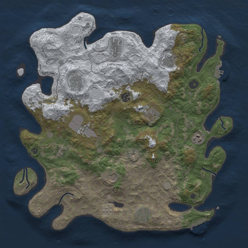 Rust Map: Procedural Map, Size: 4000, Seed: 1757954, 20 Monuments