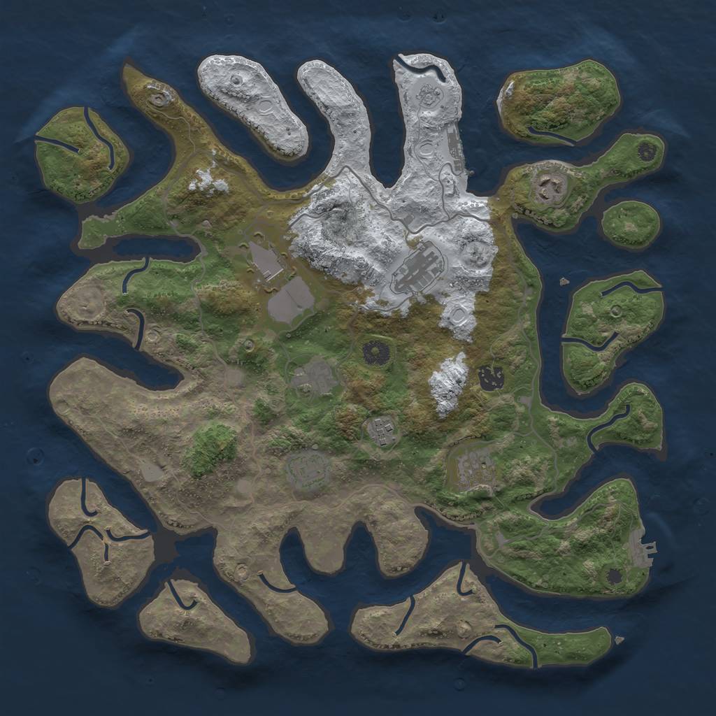 Rust Map: Procedural Map, Size: 4000, Seed: 5430278, 16 Monuments