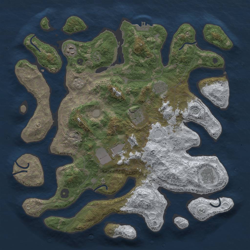 Rust Map: Procedural Map, Size: 4000, Seed: 5860832, 14 Monuments