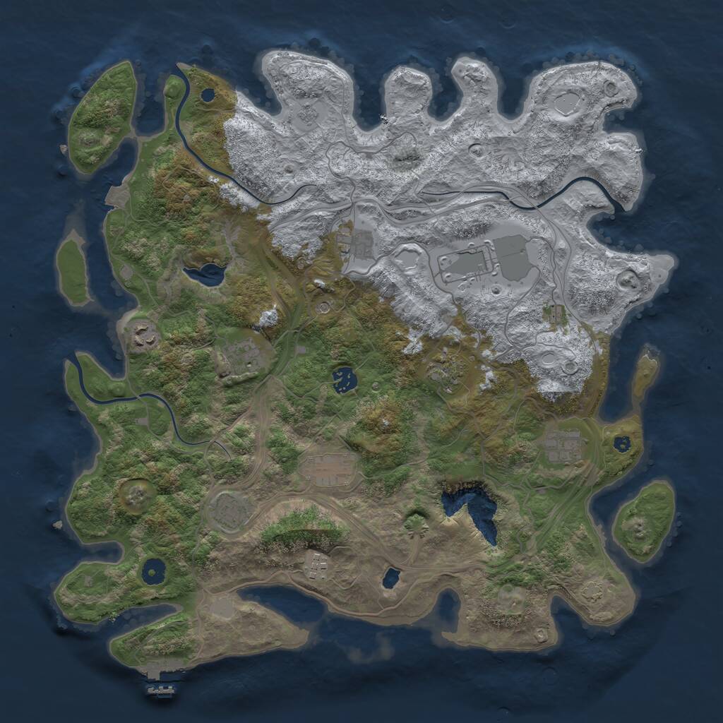 Rust Map: Procedural Map, Size: 4250, Seed: 1711316651, 15 Monuments