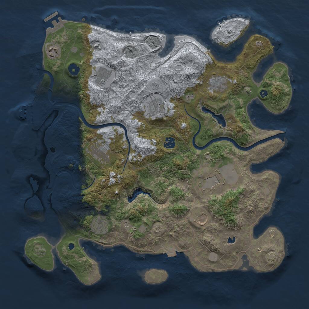 Rust Map: Procedural Map, Size: 4000, Seed: 2066318, 16 Monuments