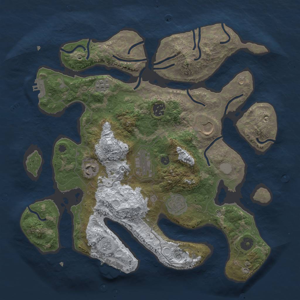 Rust Map: Procedural Map, Size: 3500, Seed: 2574005, 15 Monuments