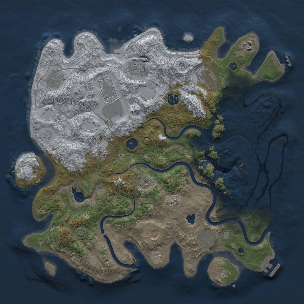 Rust Map: Procedural Map, Size: 4000, Seed: 2948478, 16 Monuments