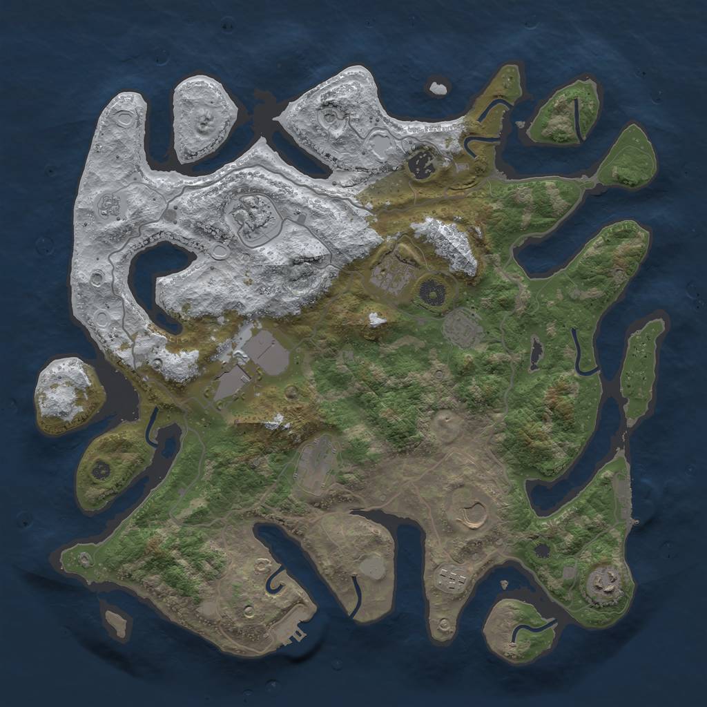 Rust Map: Procedural Map, Size: 4000, Seed: 2948478, 18 Monuments
