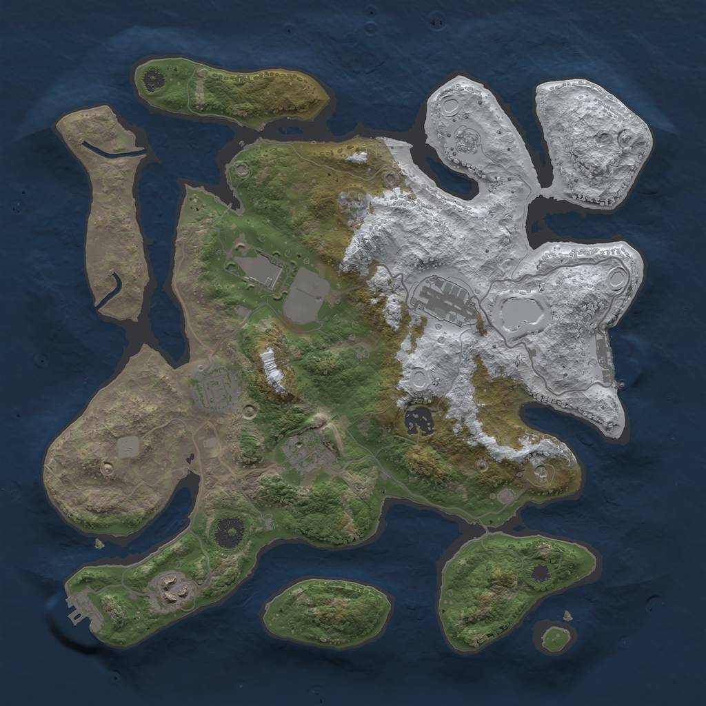 Rust Map: Procedural Map, Size: 3500, Seed: 1405514, 15 Monuments