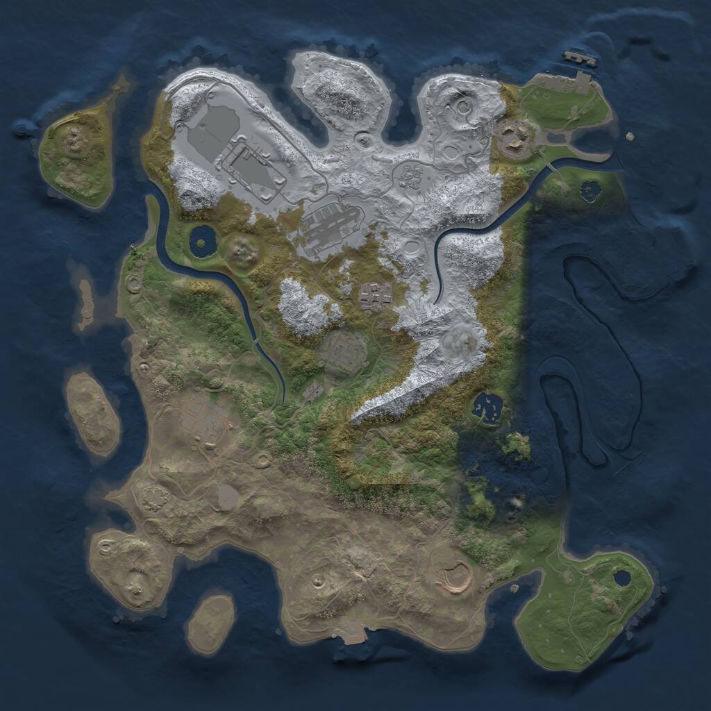 Rust Map: Procedural Map, Size: 3500, Seed: 1861743, 14 Monuments