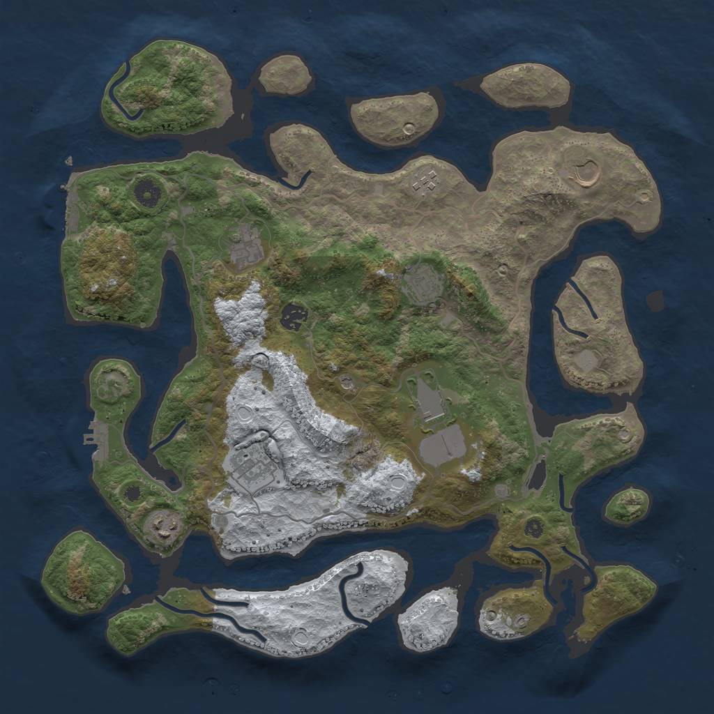 Rust Map: Procedural Map, Size: 4000, Seed: 3771856, 16 Monuments