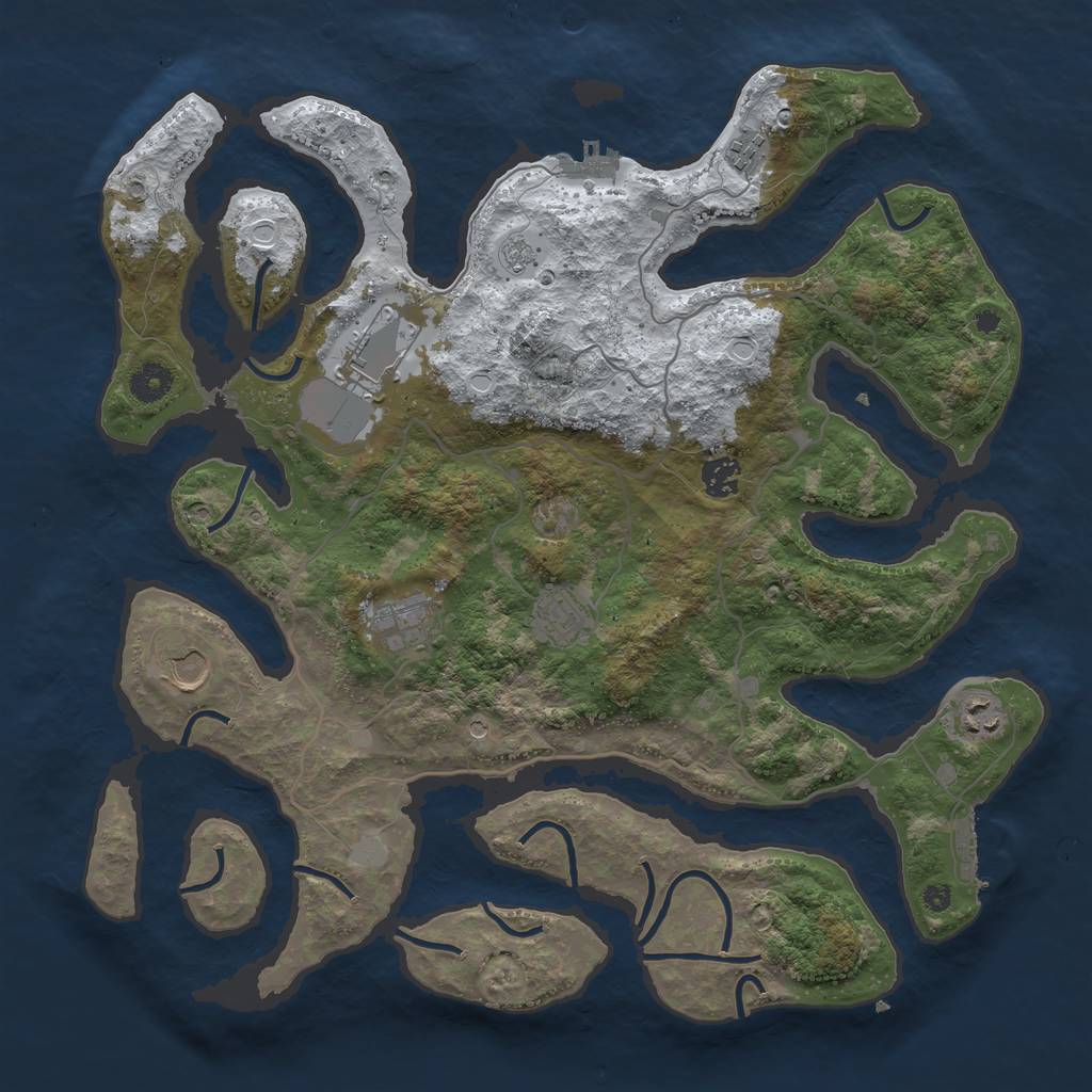 Rust Map: Procedural Map, Size: 4000, Seed: 3250014, 16 Monuments