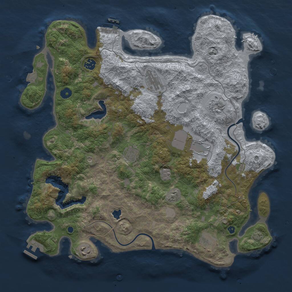 Rust Map: Procedural Map, Size: 4000, Seed: 2910354, 14 Monuments