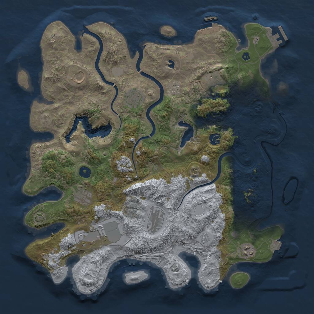 Rust Map: Procedural Map, Size: 4000, Seed: 3727849, 15 Monuments