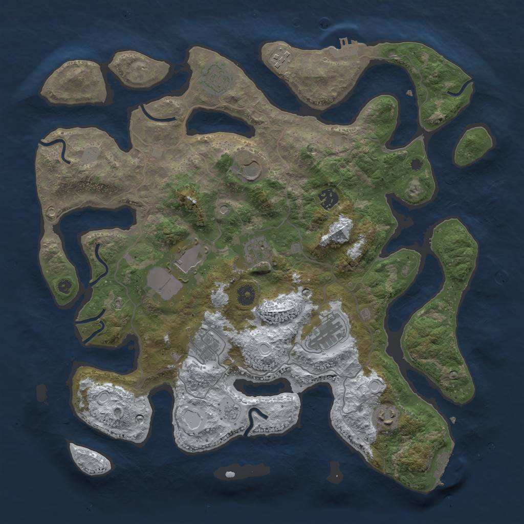 Rust Map: Procedural Map, Size: 4000, Seed: 5656554, 18 Monuments