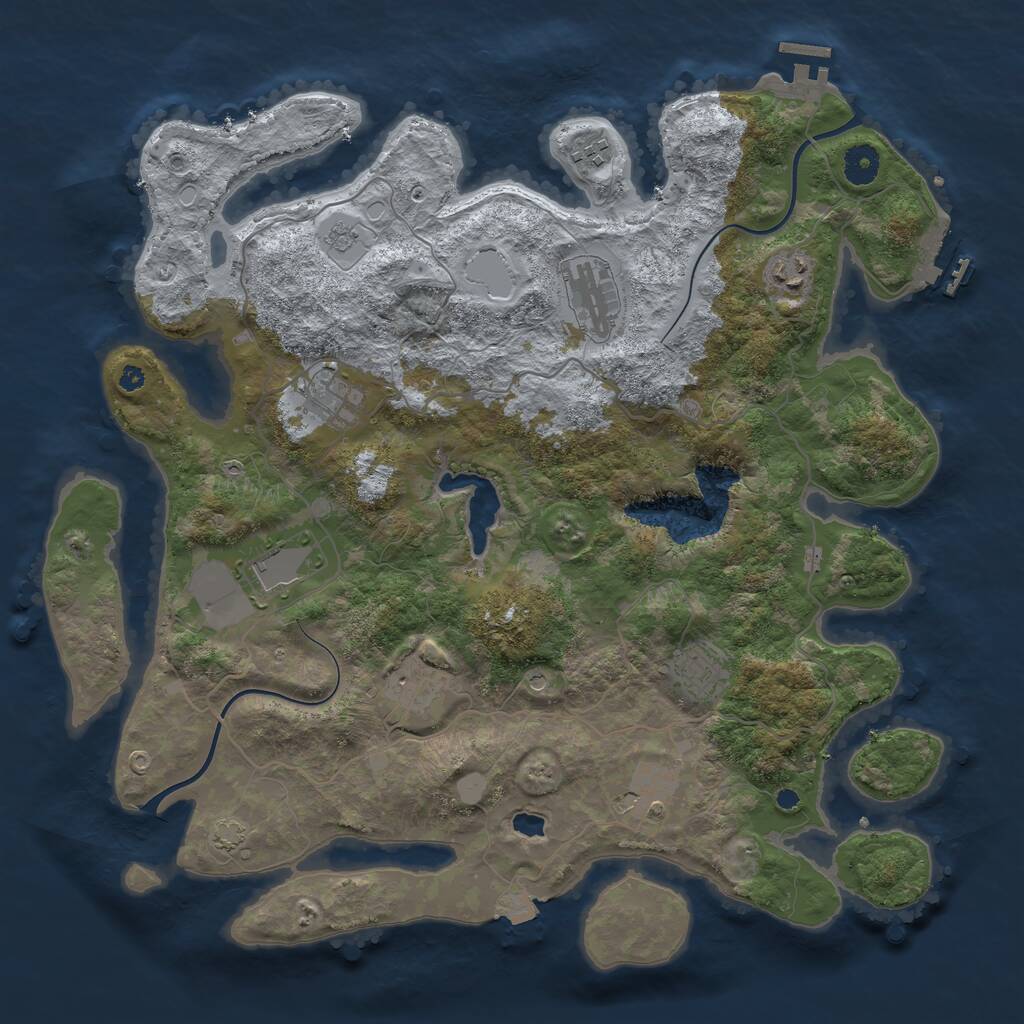 Rust Map: Procedural Map, Size: 4000, Seed: 2474960, 14 Monuments