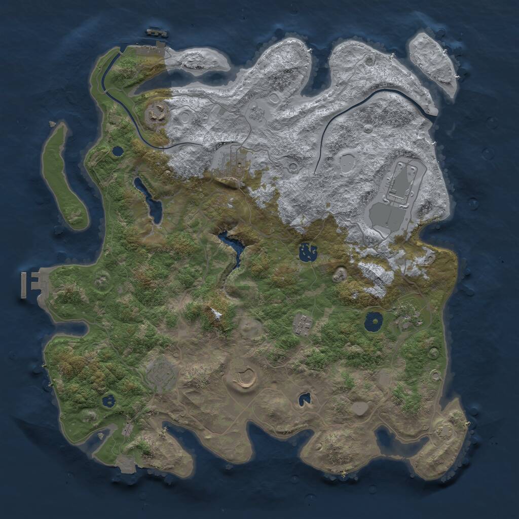 Rust Map: Procedural Map, Size: 4000, Seed: 54525152, 14 Monuments