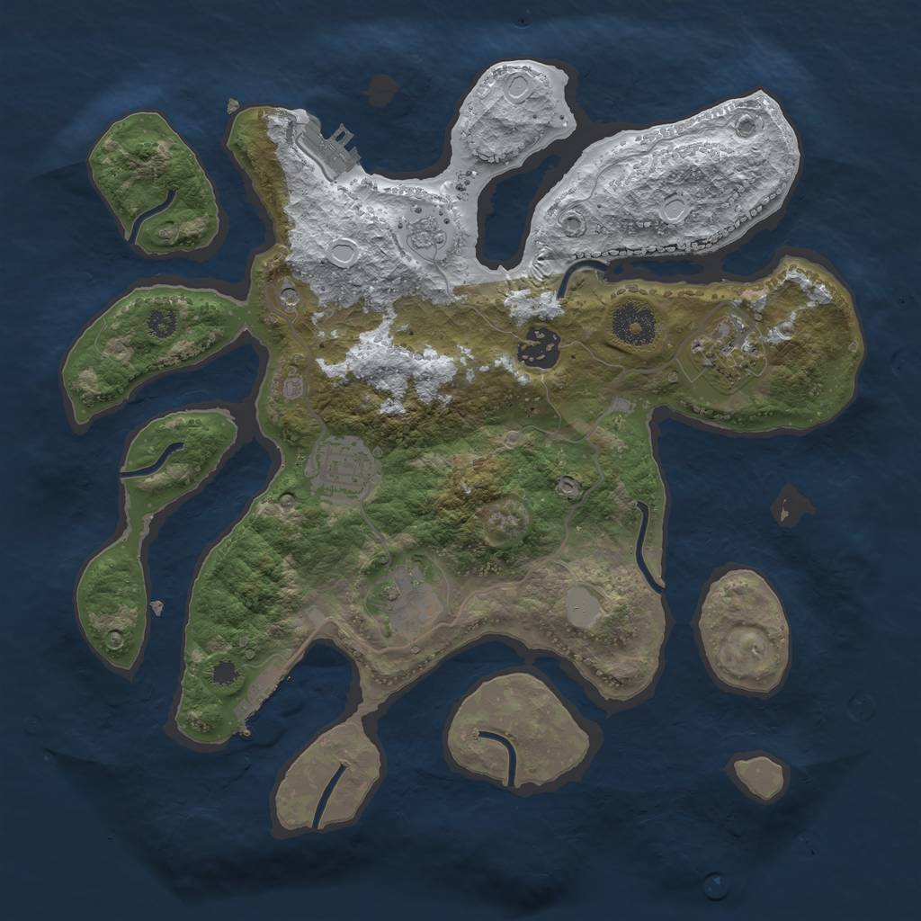 Rust Map: Procedural Map, Size: 3200, Seed: 4248, 13 Monuments