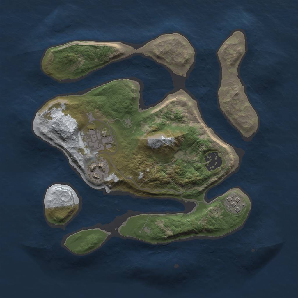 Rust Map: Barren, Size: 2500, Seed: 6374067, 6 Monuments