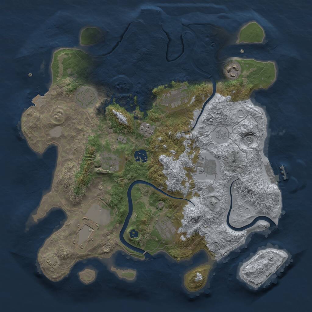 Rust Map: Procedural Map, Size: 3500, Seed: 4540313, 15 Monuments