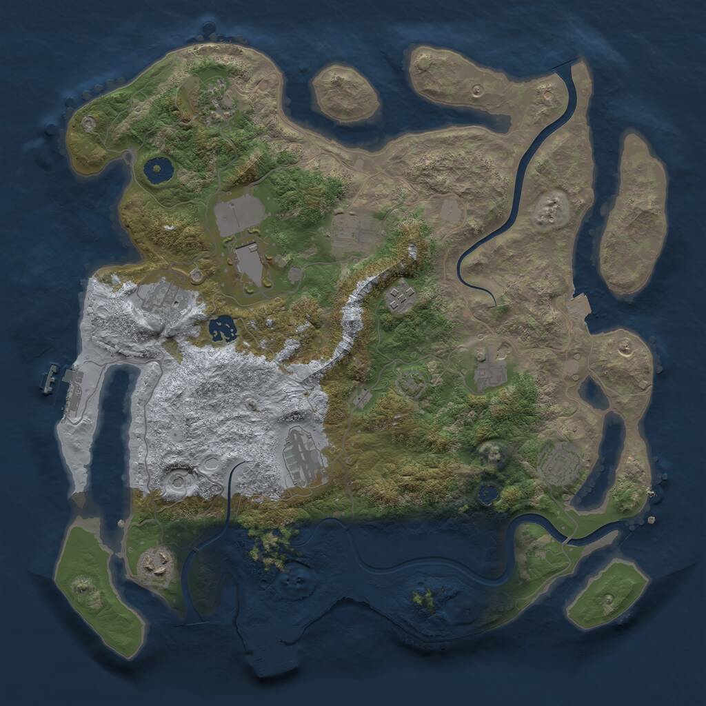 Rust Map: Procedural Map, Size: 3800, Seed: 6745, 15 Monuments