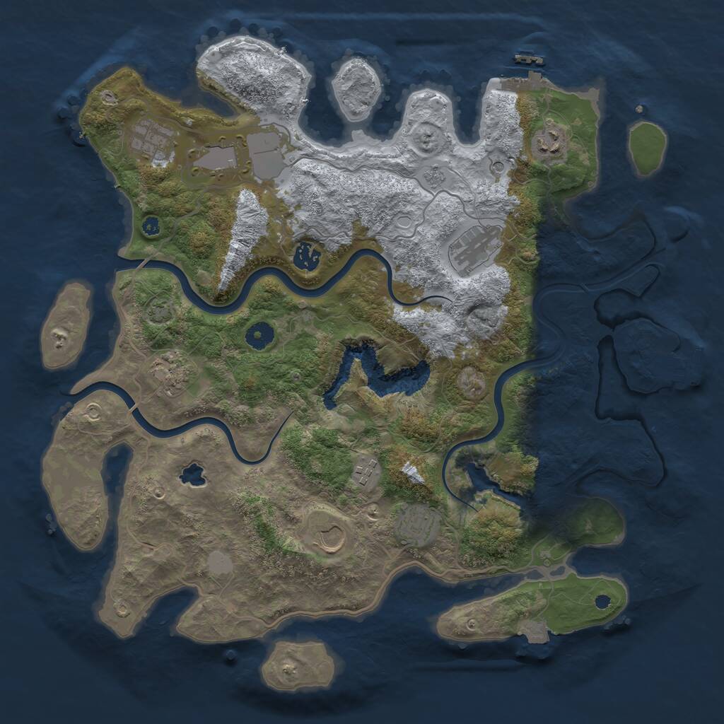 Rust Map: Procedural Map, Size: 4000, Seed: 3025740, 15 Monuments