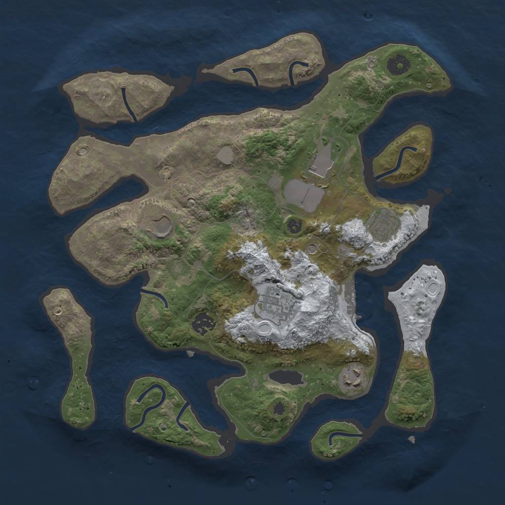 Rust Map: Procedural Map, Size: 3500, Seed: 1750898, 13 Monuments