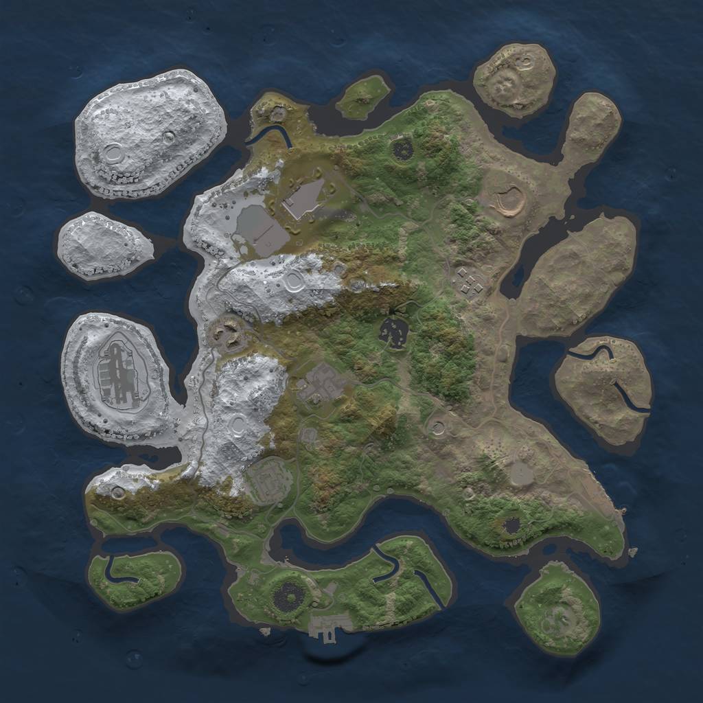 Rust Map: Procedural Map, Size: 3500, Seed: 1468393, 16 Monuments