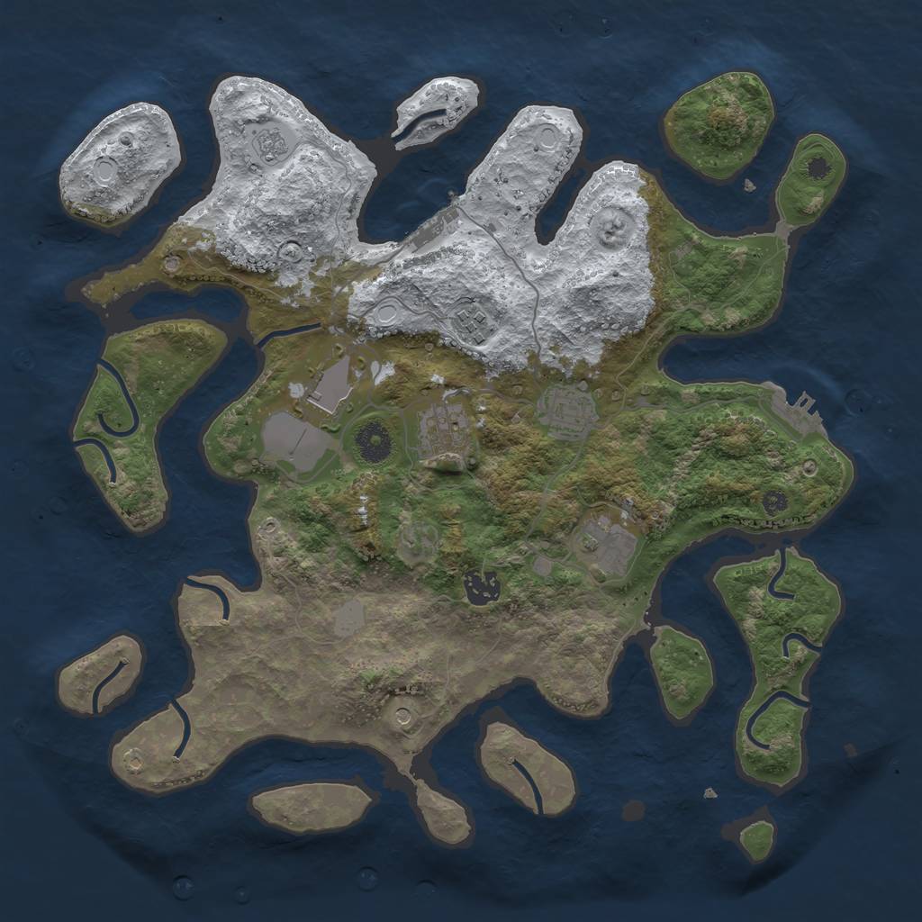 Rust Map: Procedural Map, Size: 3700, Seed: 16673, 15 Monuments