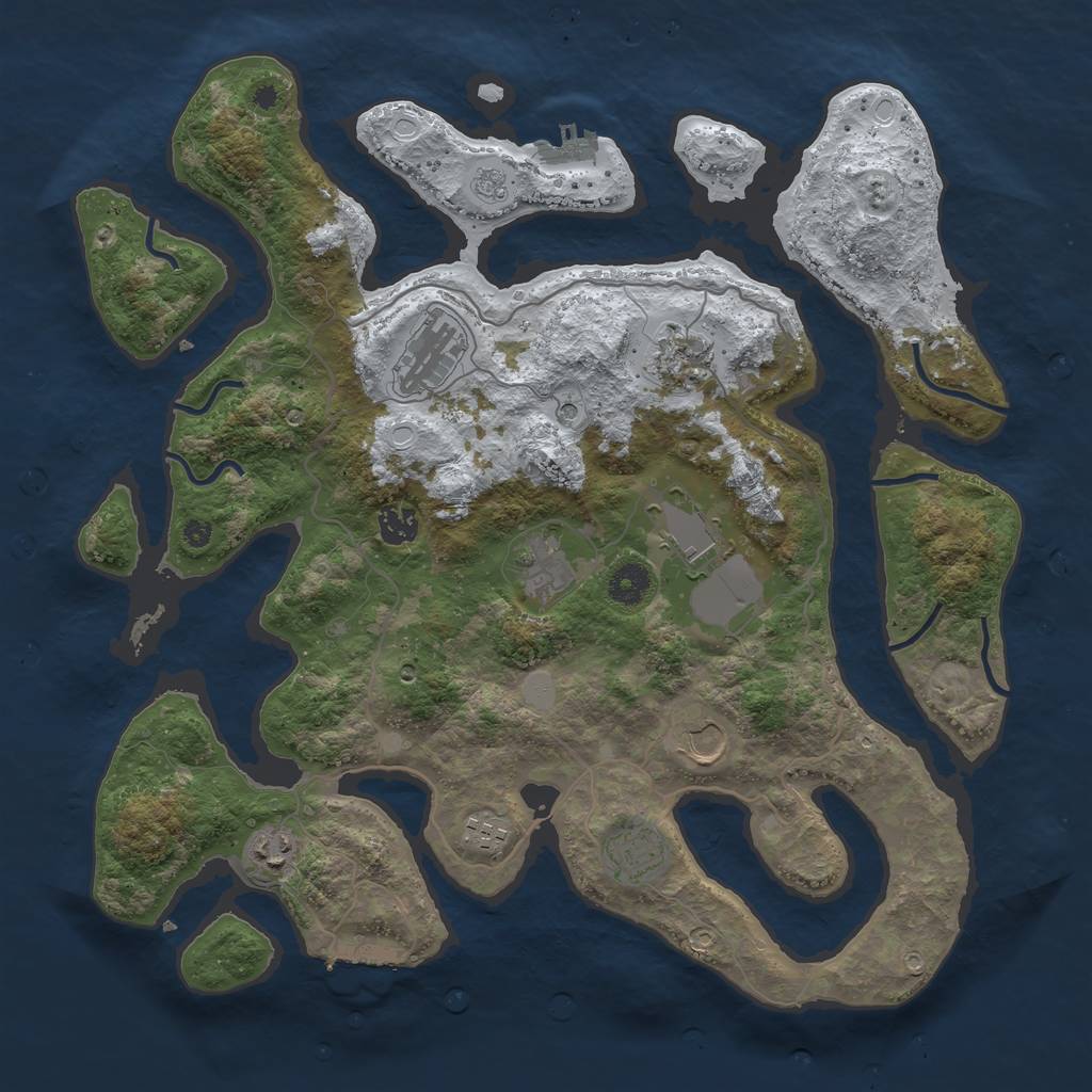 Rust Map: Procedural Map, Size: 4000, Seed: 761996, 18 Monuments