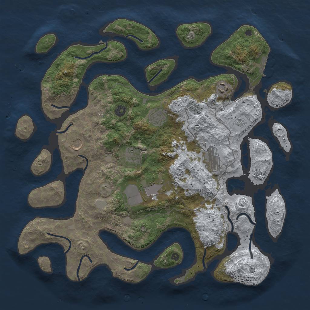 Rust Map: Procedural Map, Size: 4000, Seed: 1337591, 15 Monuments