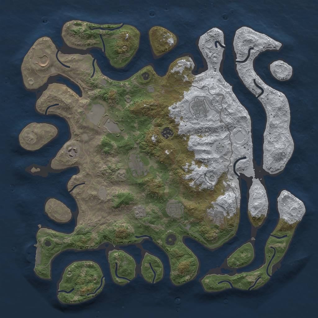 Rust Map: Procedural Map, Size: 4250, Seed: 799050, 17 Monuments