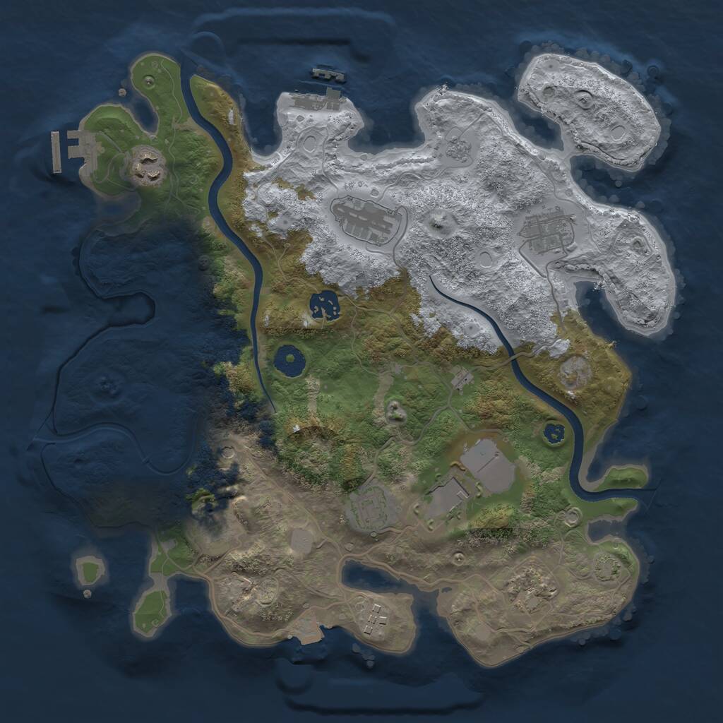 Rust Map: Procedural Map, Size: 3500, Seed: 4936921, 15 Monuments