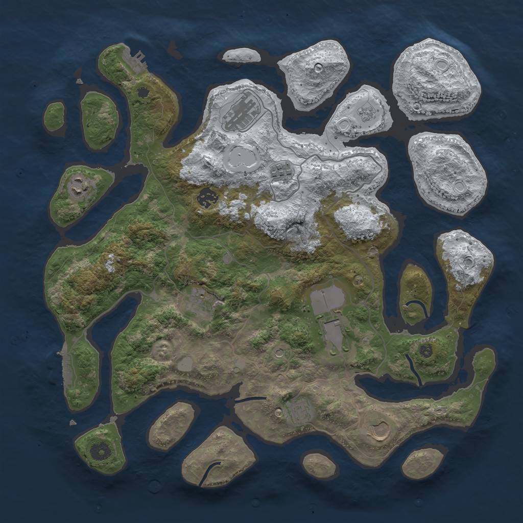 Rust Map: Procedural Map, Size: 4000, Seed: 5926728, 17 Monuments