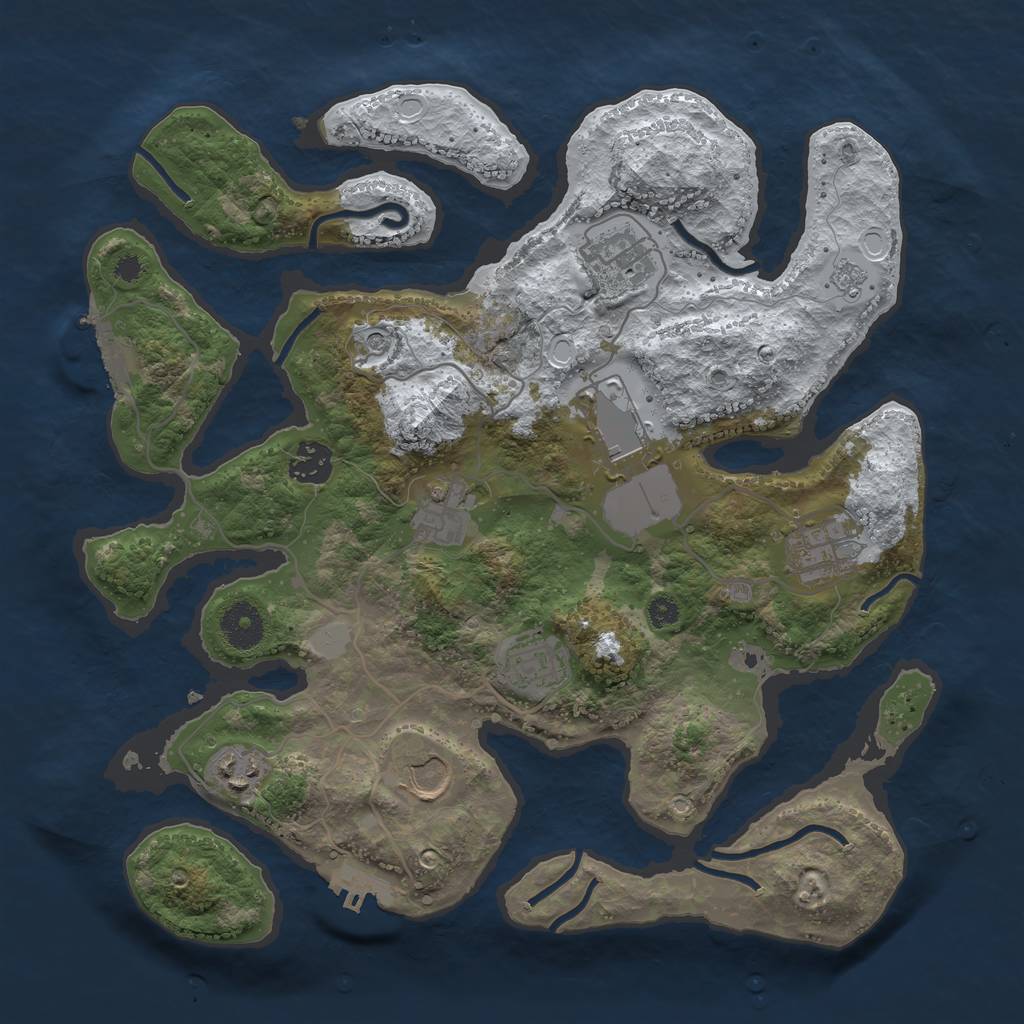 Rust Map: Procedural Map, Size: 3500, Seed: 3467248, 17 Monuments