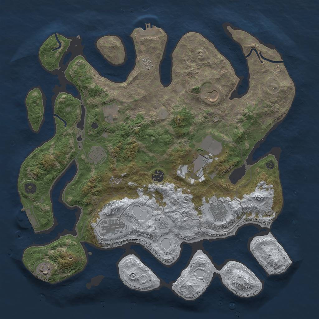 Rust Map: Procedural Map, Size: 4000, Seed: 345678912, 18 Monuments