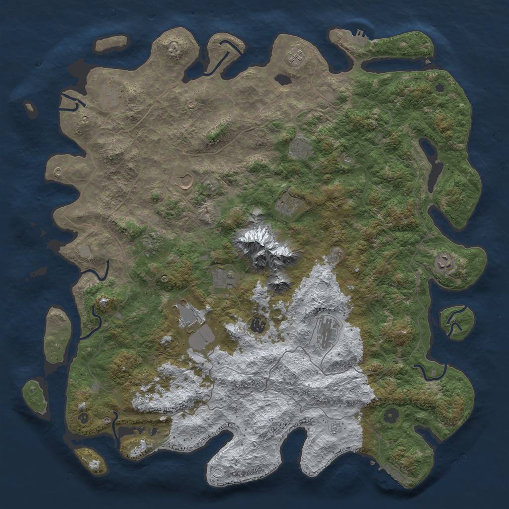 Rust Map: Procedural Map, Size: 5000, Seed: 482376, 20 Monuments