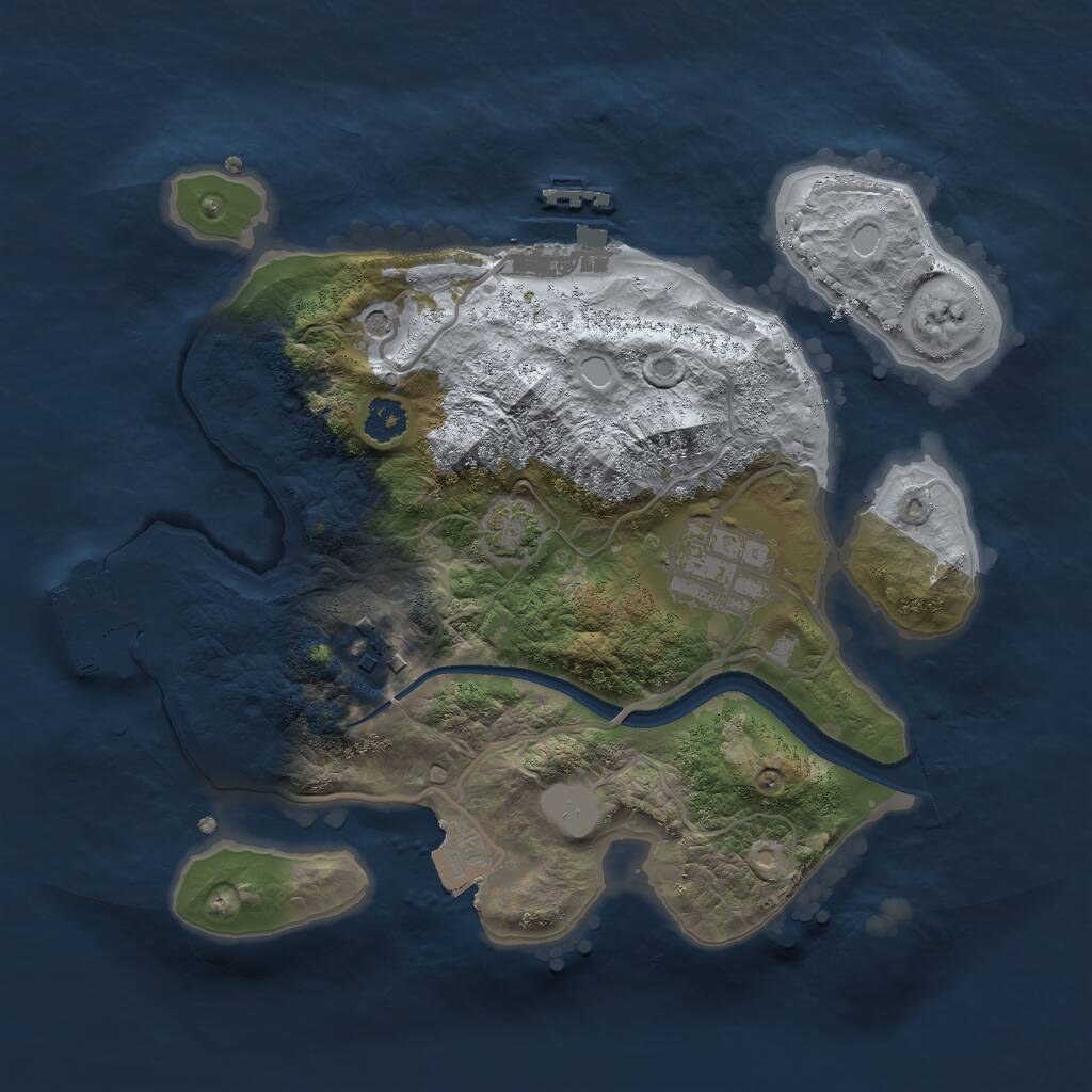 Rust Map: Procedural Map, Size: 2500, Seed: 1324989057, 7 Monuments