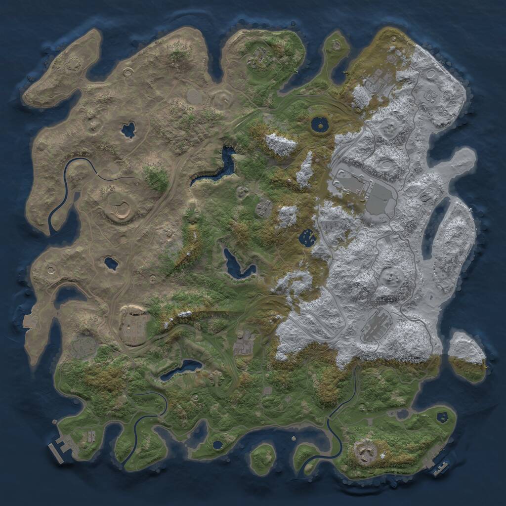 Rust Map: Procedural Map, Size: 4500, Seed: 5715467, 17 Monuments