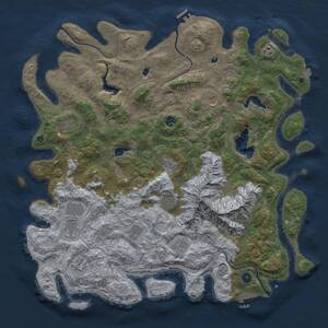 Thumbnail Rust Map: Procedural Map, Size: 5000, Seed: 1593828480, 17 Monuments