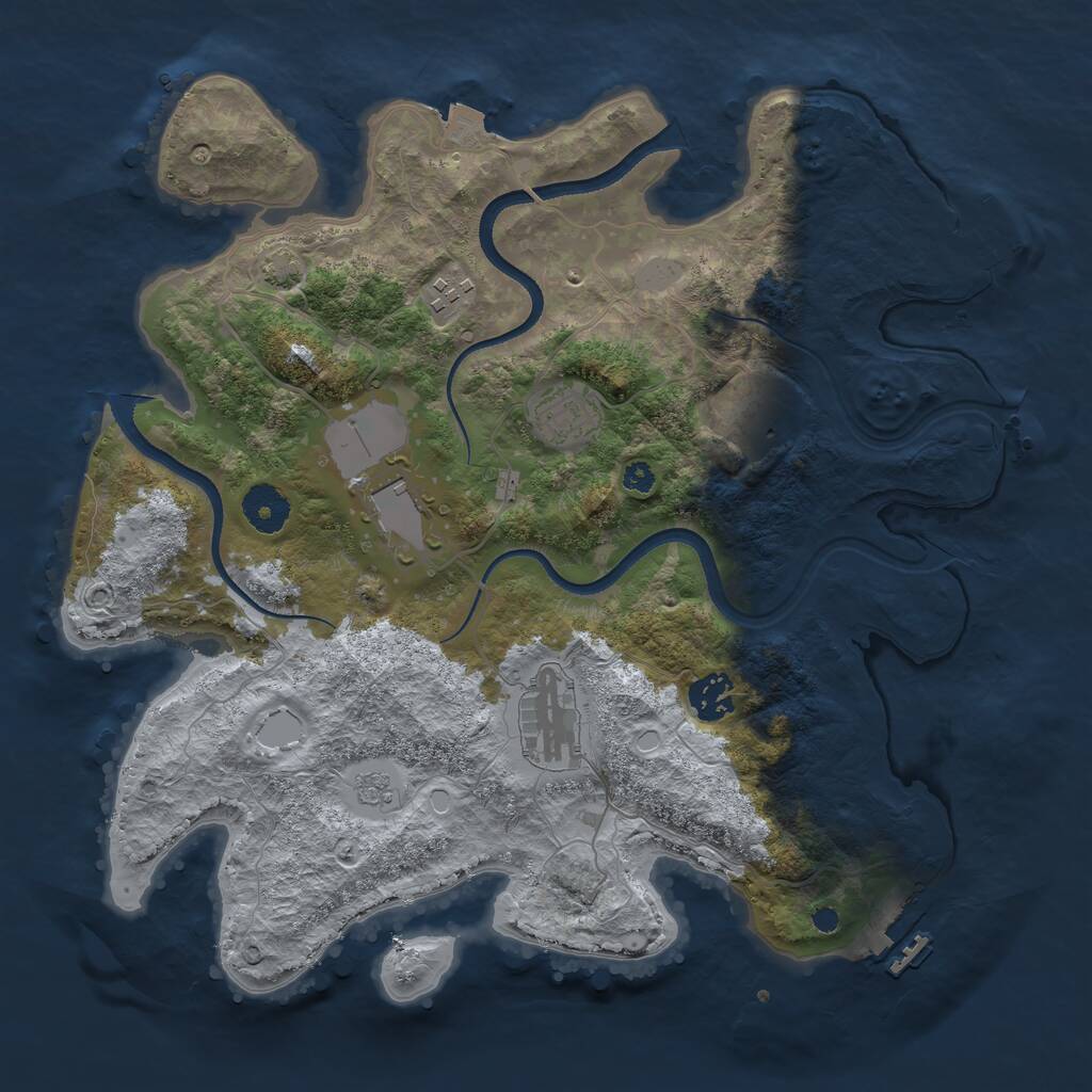 Rust Map: Procedural Map, Size: 3500, Seed: 5708714, 11 Monuments