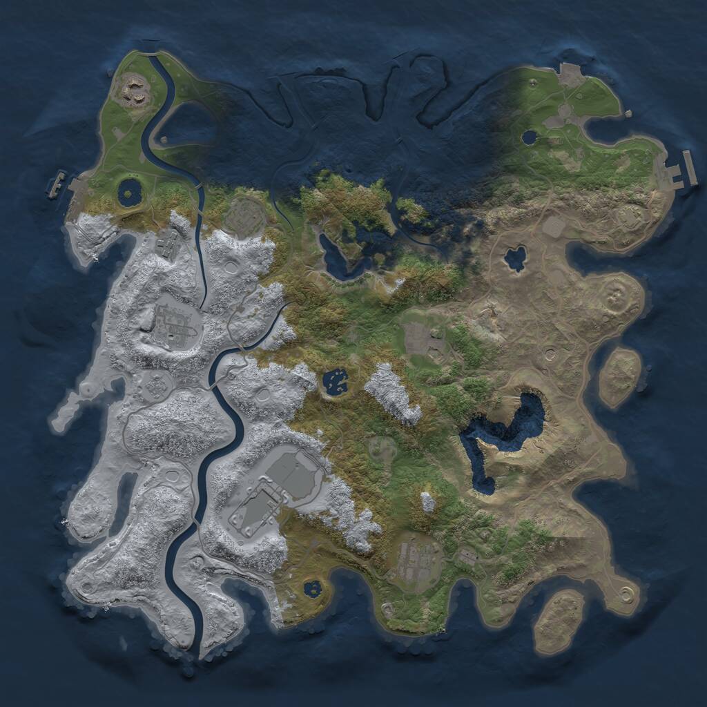 Rust Map: Procedural Map, Size: 4000, Seed: 3101622, 14 Monuments