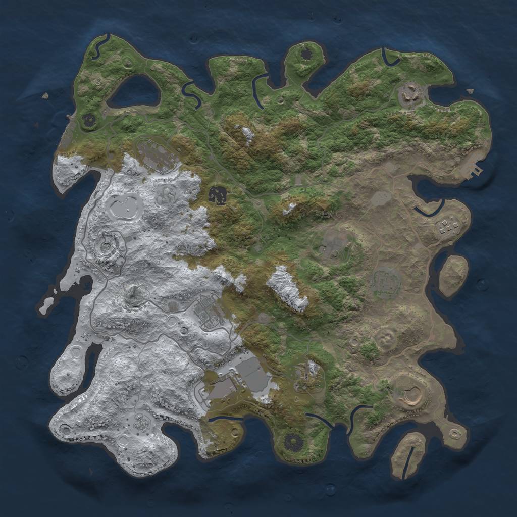 Rust Map: Procedural Map, Size: 4000, Seed: 3101622, 19 Monuments