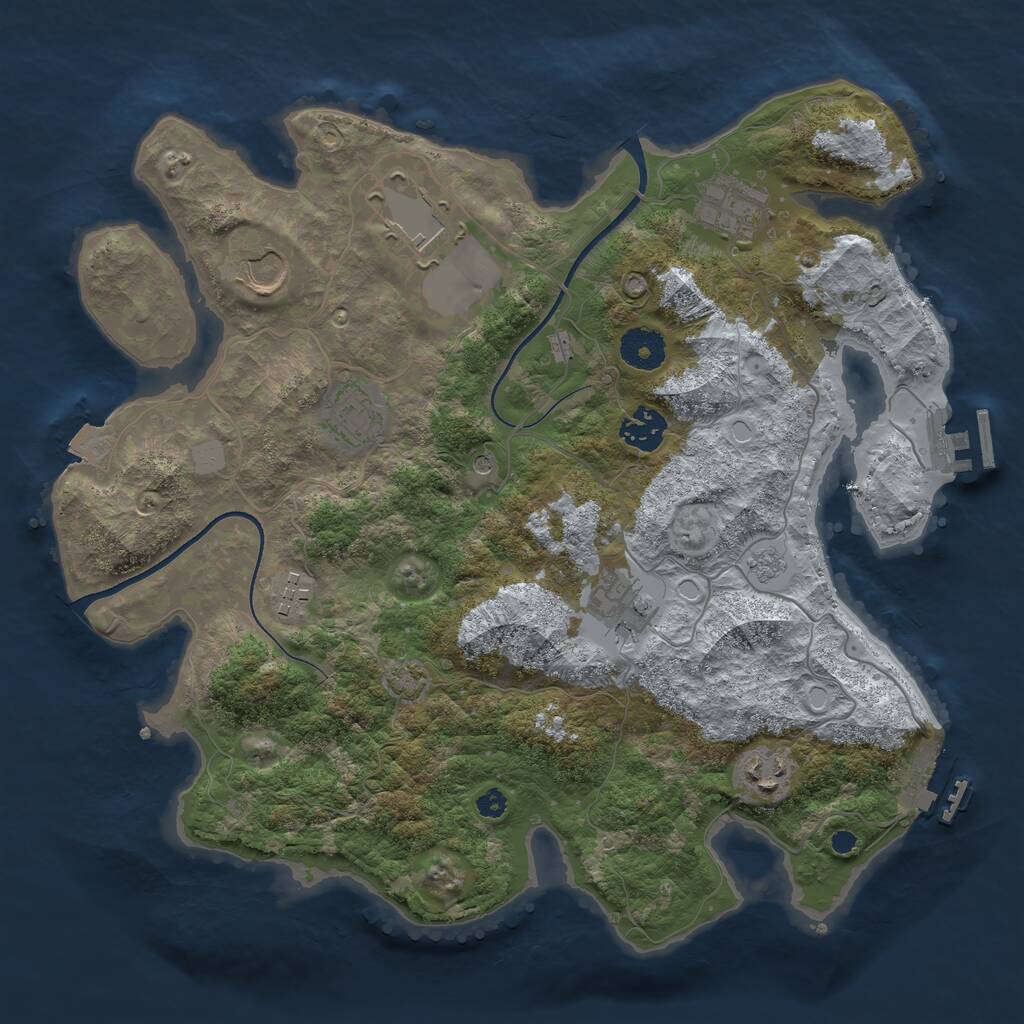 Rust Map: Procedural Map, Size: 3500, Seed: 5613087, 14 Monuments