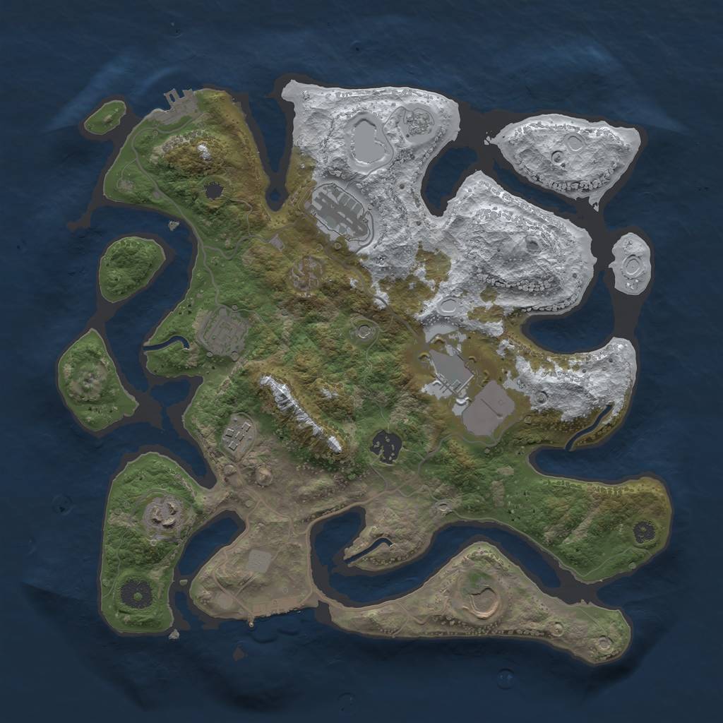 Rust Map: Procedural Map, Size: 3500, Seed: 4980113, 16 Monuments
