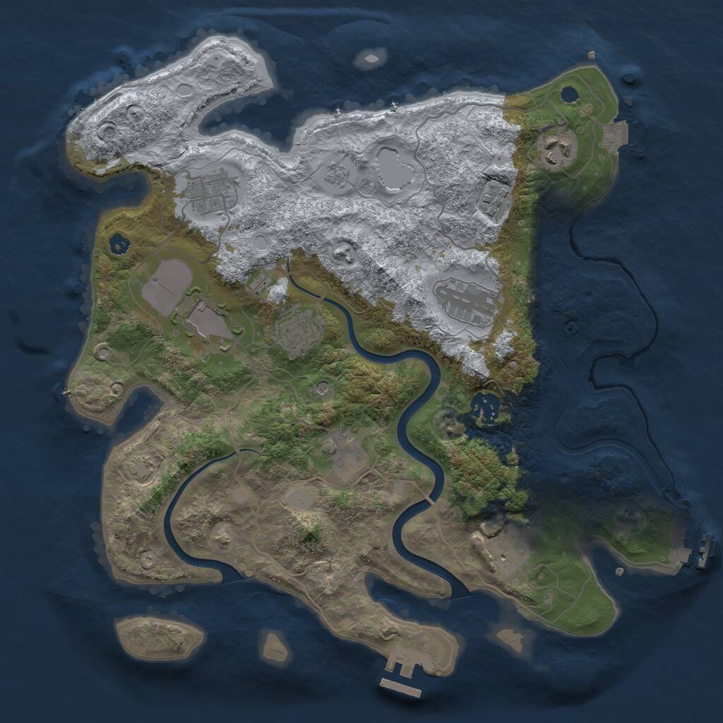 Rust Map: Procedural Map, Size: 3500, Seed: 3361632, 15 Monuments