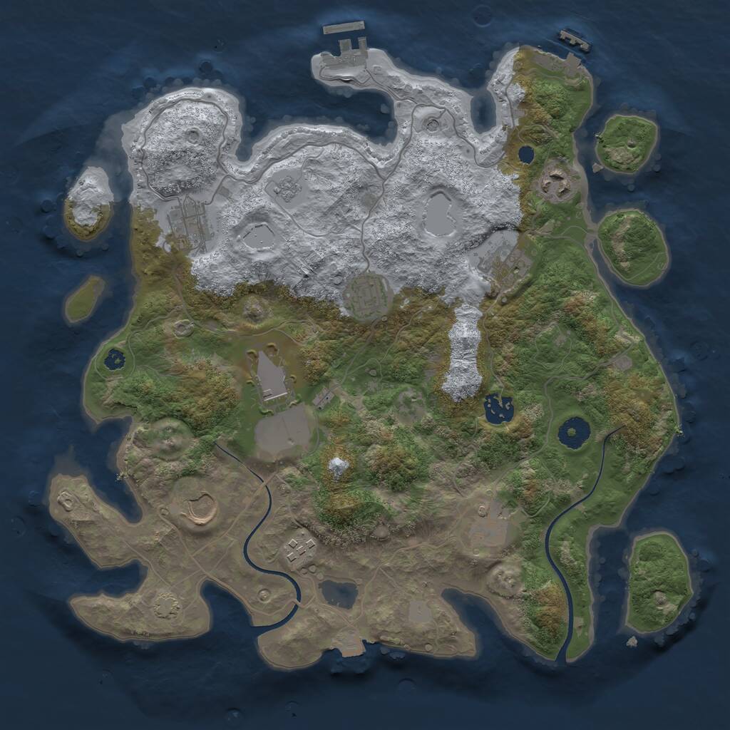 Rust Map: Procedural Map, Size: 3550, Seed: 843962, 15 Monuments