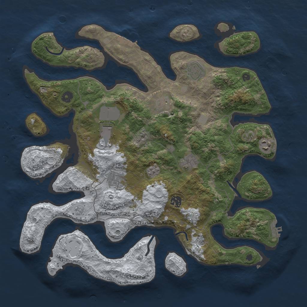 Rust Map: Procedural Map, Size: 4000, Seed: 4495422, 17 Monuments