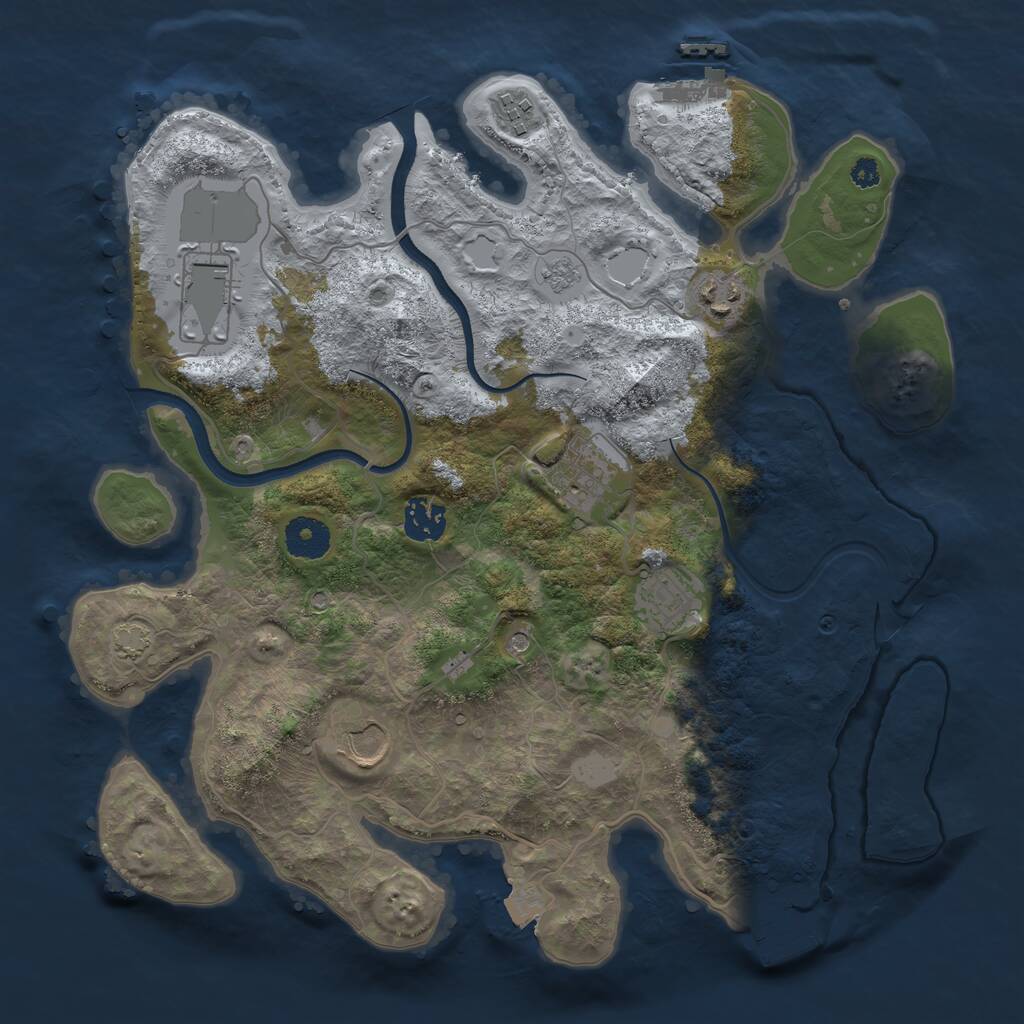 Rust Map: Procedural Map, Size: 3500, Seed: 4858613, 13 Monuments
