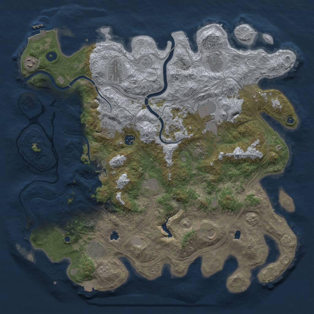 Rust Map: Procedural Map, Size: 4500, Seed: 1488, 16 Monuments