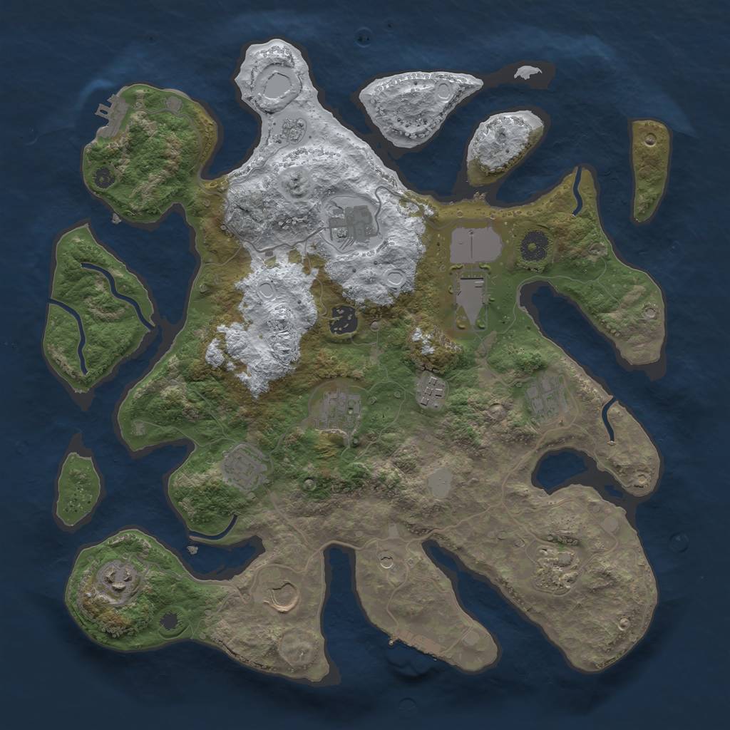 Rust Map: Procedural Map, Size: 3700, Seed: 29490, 19 Monuments