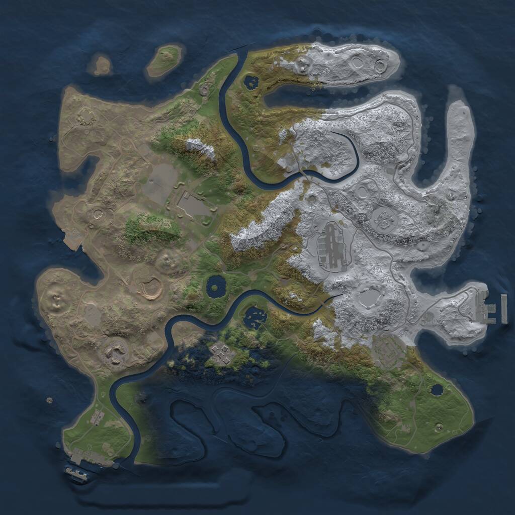 Rust Map: Procedural Map, Size: 3500, Seed: 1544199, 13 Monuments